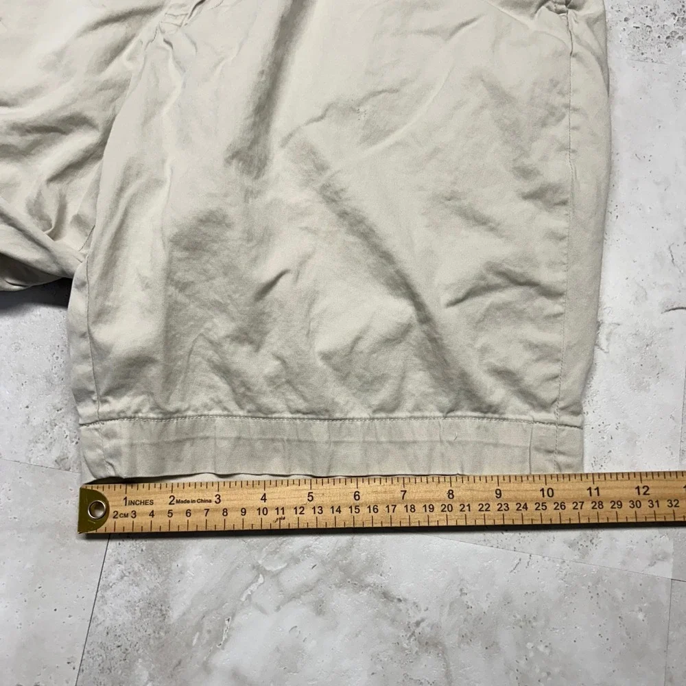 Polo Golf Ralph Lauren Shorts Beige Mens 30 Chino Flat Front Plaid Crest Logo